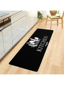 1pc Soft Kitchen Mat, Cushioned Anti-Fatigue Comfort Rug, Waterproof Non-Slip Floor Mat, Runner Carpet For Living Room Bedroom, Home Decor, Kitchen Laundry Bathroom - Black - View 15