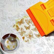 Raspador de placa de estampado para arte de uñas, removedor de adhesivo, limpiador y herramienta multifunción - Naranja - Ver 5