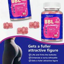 Taoters 60 Count BBL - Max - Booty  Gummies For Women - Multivitamin & Herbal Blend For Firming, Lifting & Smoothing Contours, Body Confidence - 1瓶 - 查看 6
