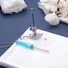 Sterling Silver Pet Urn Pendant Necklace With 14K White Gold Plating - Memorial Jewelry Ashes Keepsake - Paw Ash Necklace - View 5