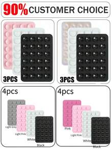 3/4 علب هاتف سيليكون بوسادات شفط، أكواب شفط صغيرة، قبضة هاتف لاصقة، حامل هاتف لاصق، التصاق خالي من الفجوات، مناسب للحمام والمطبخ والغرفة والمعيشة والمائدة والنادي وللسيارة والسفر والمدرسة والمخيم الصيفي والعطلات والإمدادات الصيفية الصغيرة - متعدد الألوان - مشاهدة 5