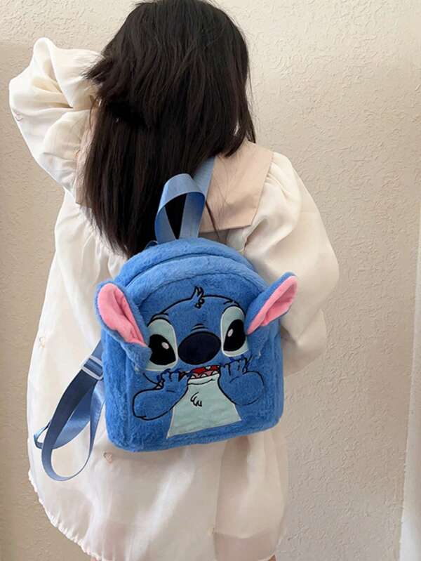 Disney 1pc Disney Stitch Cartoon Backpack, Cute Stitch Design Unisex Shoulder Bag