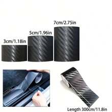 1 rollo de película protectora de borde de puerta de coche de fibra de carbono 3D, cinta resistente al agua y a los arañazos de PVC, película protectora universal para parachoques, material de PP, decoración de pared frontal, decoración de habitación, pegatina