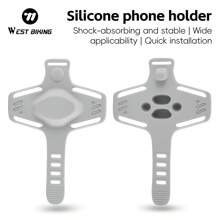 WEST BIKING Silicone Quick Disassembly Mobile Phone Holder Navigation Road Bicycle Electric Vehicle Takeaway Driver Mobile Phone Holder