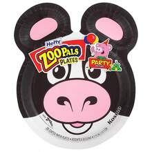 Platos de papel de la edición fiesta de Amigos del Zoológico con diseños surtidos de animales de 7.75 pulgadas con dos compartimentos para mojar, paquete de 20 unidades - Multicolor - Ver 1