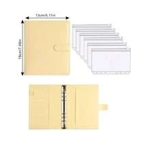A Macaron Loose Leaf Notebook With Zipper Storage, Notebook, Savings Bill Storage Bag, Equipped With 6 Cash Envelopes, Used For Students To Store Stationery Such As Pens, Rulers, Home Storage Cards, Documents, Office Storage Receipts, School Supplies,Back To School