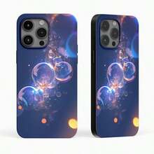 Colorful Bubbles On A Dark Blue Background. 1pc  Phone Case For Apple  16 15 14 13 12 11Plus Pro Max SE Series Phone Case For  Friends, Girlfriends, Boyfriends, Family Or Yourself. - Black - View 5