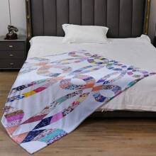 Ultraweiche, warme, leichte Flanelldecke - bunter Retro-Patchwork-Stil - geeignet für alle Jahreszeiten, ideal für Zuhause, Reisen, Camping, Sofa, Bett und Büro-Schlafzimmer Dekoration
