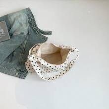 Túi đeo chéo nữ - Túi vải hình lưỡi liềm chấm bi thời trang - trắng - Xem 6