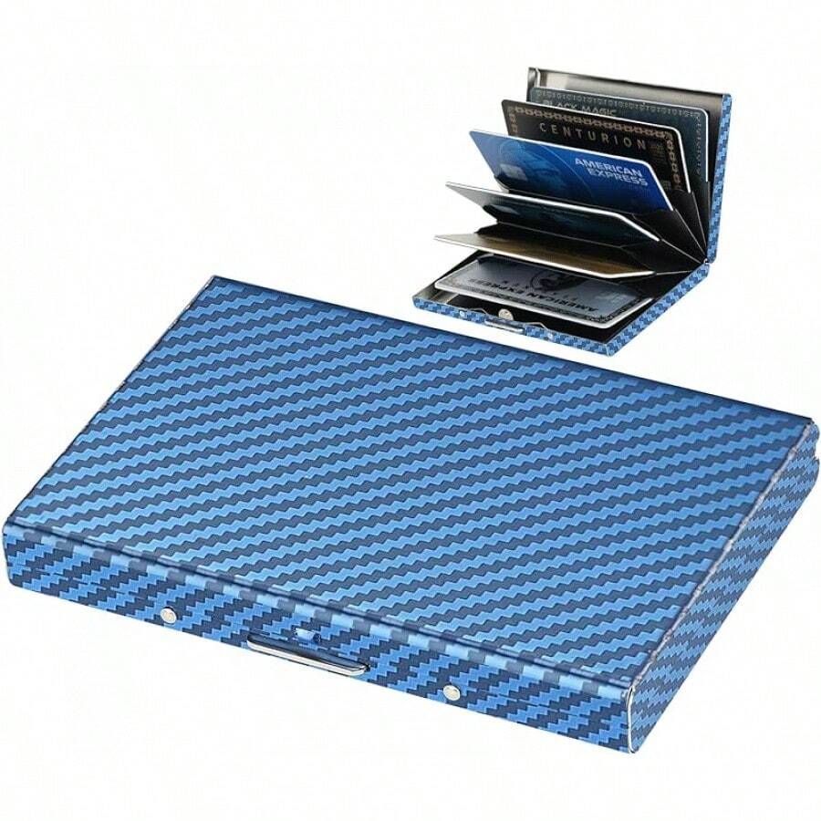 Porte-Cartes De Credit, Portfolio Fin En Metal With 6 Emplacements For Cards, For Men And Women