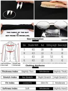 女士经典双排扣西装外套，设计师时尚缺口翻领长袖西装，适合婚礼、派对、典礼、工作活动和日常穿着 - 黑色 - 查看 10