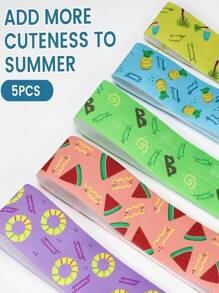 5 correas elásticas para sillas de playa, con estampados tropicales vibrantes - accesorios para piscina, vacaciones, verano - diseño ligero y portátil