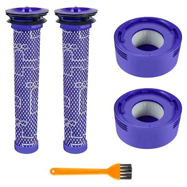 V7 V8 Filterersatz kompatibel mit V7 V8 Tier und Absolut Akku-Staubsauger, vergleichbar mit Teil 965661-01 und 967478-01, Vorfilter und HEPA-Nachfilter Sets mit kleiner Bürste