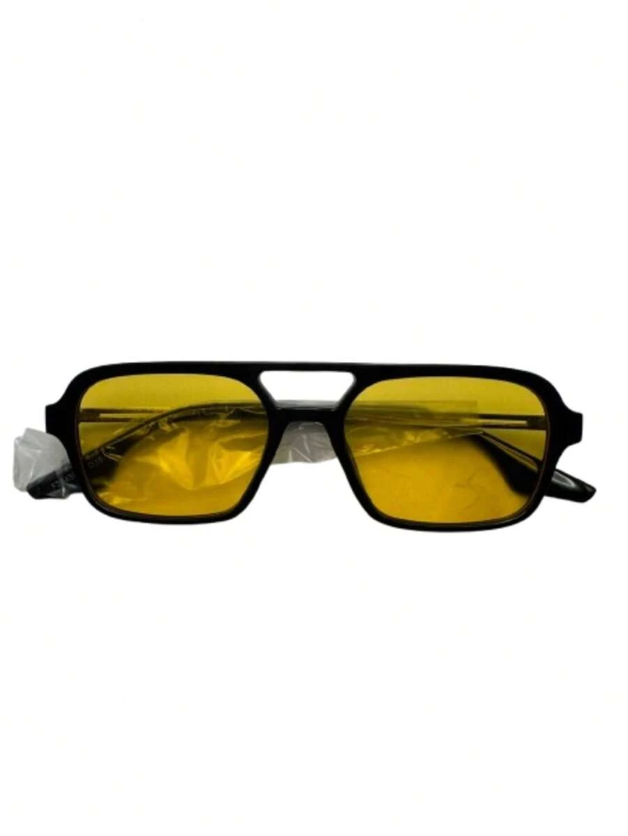 Pilot Style Glasses With Yellow Lenses – Striking Look And Total Comfort - 黃色 - 查看 1
