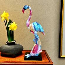 1 Stück Graffiti Flamingo Skulptur Tierfigur Kunstfigur für Dekoration von Wohnzimmer, Schlafzimmer, Bücherschrank, TV-Schrank, Schreibtisch, Tisch, Outdoor Hof, Rasen, Portikus