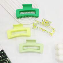 4 Stück/Set grüne Birnen Design transluzente Farbverlauf Muster gemischte Haarklammern, mittlere Größe, stilvolle Accessoires für Frauen Mode Haaraccessoires elegante Haarspange