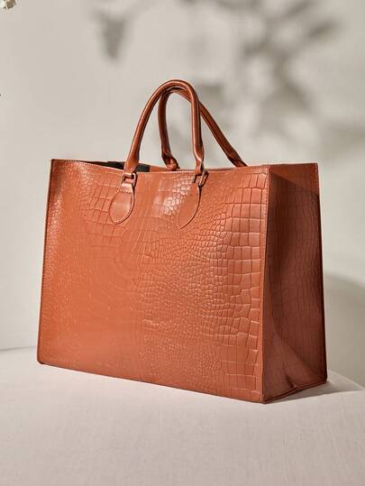 时尚蛇纹印花四季通用旅行购物袋超大手提包，吸睛女士工作包，圣诞节冬季圣诞礼物