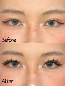 5pcs Cartoon Style False Eyelashes, One Piece Eyelash Extensions With Transparent Natural Look, Dense & Curly Design, Suitable For Beginners, Reusable - 尖尖的漫畫睫毛 - 查看 8