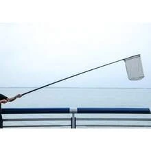 Red de pesca de mango largo Maykay con pértiga de carbono extensible y aro metálico plegable, red de aterrizaje de goma telescópica de hasta 11 pies - 3,45 m/11 pies - Ver 6