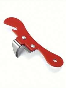 1 pieza Abrelatas manual de acero inoxidable. Abrelatas multifuncional, agarre ergonómico, con abridor de tapas de botellas integrado, herramienta de cocina