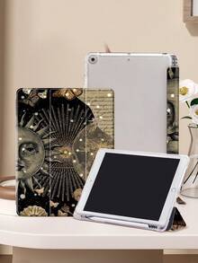表情复古太阳纹保护壳 适用于iPad (A16) 第11代 11英寸 2025 苹果iPad Air 11 (2025) 兼容iPad第10代手机壳 10.9英寸 2022 三重折叠保护壳 自动唤醒休眠 返校节平板电脑保护套 创意设计 - 彩色 - 查看 2