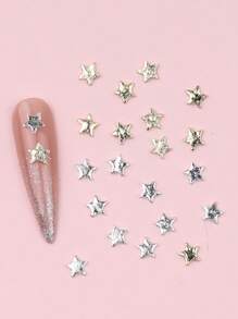 30pcsY2K Mini Starfish Five-Pointed Star Gold And Silver Randomly Mixed Nail Accessories DIY Nail Supplies
