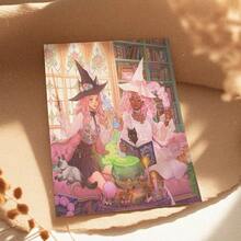 1 Pc Canvas Painting,Witches, Bookshelf, Cauldron, Cats, Wand,Wood Framed Painting (1) Thickness 2.5 Cm/ 1 Inch-Home Decoration For All Occasions,Ideal New Year, Valentine's Day,Thanksgiving,Easter,Christmas Gift,Room Decoration Aesthetic,Wall Decoration Art,Perfect Gift,Autumn And Winter Wall Decoration,Living Room Decoration, Bedroom Decoration, Kitchen Decoration, Entry Decoration, Bathroom Decoration, Direct Wall Painting, High Quality Wall Painting Poster,Modern Home Decoration Stretched And Framed Ready To Hang - trái cam - Xem 7