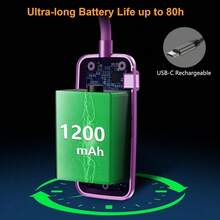 Local Delivery--19 LED Rechargeable Book Light For Reading In Bed With Memory Function- Eye Caring 3 Color Temperatures,Dimming Brightness,80 Hrs Runtime Lightweight Clip On Light For Book Lovers - Dark Purple - 查看 7