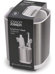 Tooth Brush Holder Joseph Joseph EasyStore Stainless-Steel Toothbrush Holder Bathroom Storage Organizer Caddy, Small - Màu mộc - Xem 10