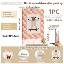 1件都市伙伴婴儿房墙饰 - 1张滑板狗和熊海报，配有“天生与众不同”标语和彩虹图案（点状背景）。滑板动物装饰，都市婴儿房装饰，中性动物海报，可爱狗狗熊套装，彩虹点状婴儿房艺术画，励志婴儿语录，可移除婴儿房贴纸，水彩海报，涂鸦风格婴儿房装饰，时尚动物角色，可直接悬挂，点状背景