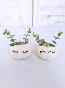 12pcs Assorted Size Rustic White Artificial Pumpkins, Suitable For Halloween, Thanksgiving Fall Decor, Harvest Display,Fake Plants