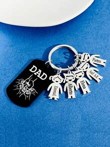 1pc Personalized Laser Engraved Stainless Steel Keychain With Dad Fist Design, Father's Day Memorial Gift, Metal Decoration, Backpack Accessory, Gift For Dad, Fashionable Accessory , Engraved, Stainless, Unisex, Casual, Custom, Personalized, Unique, Customized, Travel Accessories, Travel Accessories, School Supplies, For Teenagers, Junior High School Students, Middle School Students, High School Senior High School Students, College Students, University Students, Freshman, Sophomore, Underclassmen,Delicate Romance,For Office,For School,For Classroom,For Teacher Gifts,For University,For Colleague,For Dorm Rooms - Multicolor - View 24