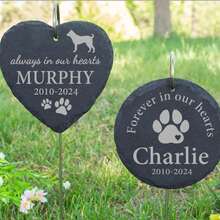 Personalized Pet Memorial, Custom Pet Memorial Stone, Engraved Pet Gravestone, Pet Tombstone, Pet Memorial Gift, Engraved Stone Garden Marker, Dog Condolence Gift - Multicolor - View 6