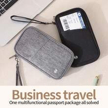 Bolsa porta pasaporte familiar con bloqueo Rfid, billetera para pasaporte, artículos esenciales de viaje, organizador de documentos de viaje, estuche para tarjetas de crédito - Rosa - Ver 7