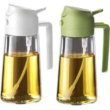 16oz\/470ml Olive Oil Dispenser - 2 In 1 Olive Oil Spray Bottle Cooking, Kitchen Tools, Fryer, Salad, And BBQ - Black - White & Green - View 13