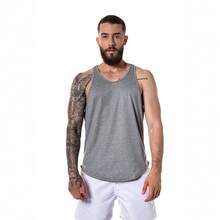CHIELLA SPORTS Kit 03 Men's Scoop Neck Tank Top Workout Gym Fitness Bodybuilding - Xám/Xanh/Đen - Xem 2