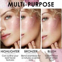 FOCALLURE Blush And Highlighter Palette,3 In 1 Contour Palette,Cruelty-Free Matte Bronzer Powder,Shimmer Illuminator Highlighters For A Glowing Look,#09 - #08 - View 4