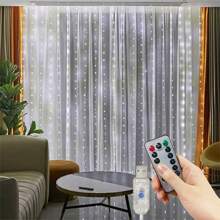 Guirlandes lumineuses féériques USB - Lumière blanche, Guirlandes lumineuses de fenêtre de vacances avec télécommande, Convient pour Noël, Mariage, Décoration de la maison