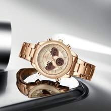 NAVIFORCE NAVIFORCE Dial Quartz Analog LCD Digital Watches Seiko Movement Playful Watch Unique Design Of Heart-Shaped Fashion Casual Girlfriend Gifts Clock 5045S,With Gift Box,Perfect Gifts,Perfect For Business Casual/Sporty/Party/Street/IndustrialStyle/Gym/Sport/Refreshing/Young/Business