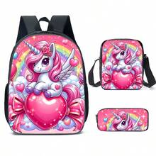 3PCS 16 Inch Backpack For Boys Girls, Feature Unicorn Backpack ,School Students, Large Capacity 16 Inch School Bags With Shoulder Bags And Pencil Case - Backpack Three Piece Set - View 2