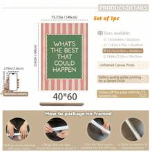 1 件，帆布挂画，带框，易于悬挂，装饰画，墙面艺术，海报，名言，复古，时尚有趣的少女墙面印刷，Y2K 励志名言粉色名言海报艺术，适用于卧室、走廊、大学宿舍、女生卧室，90 年代复古装饰