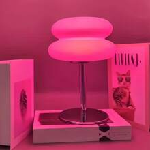 Hamburger Cloud LED Desk Lamp, Creative Bedroom Bedside Living Room Decor Night Light, Pink Hamburger, 3-Color Dimmable, Metal Base Plastic Lampshade, USB Powered With Cord, Suitable For Living Room, Bedroom And Home Office, USB Powered Desk Lamp, Bedroom Ambiance Lighting, Decorative Holiday Gift