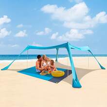 1set Practical, And Essential Outdoor Accessory, Beach Tent Shelter, Ideal Gift For Beach Lovers, Families, Campers, Camping Equipment - Multicolor - View 6