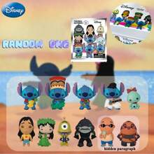 Disney 1PC Disney Officially Licensed Cartoon Animation Style Lilo And Stitch Movie Disney Accessories Portable Anti-Loss Keychain Wear-Resistant PVC Material Ring Everyday Backpack Accessory Travel And Adventure Accessory Memories Collection Cute And Healing Gift Keychain Daily Life Travel And Adventure 6ne First Birthday Gift
