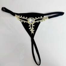 Novo Acessório de Corrente Corporal Sexy Ajustável com Gema Quadrada Oca Cintilante de Luxo Para Mulheres