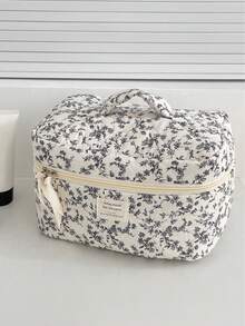 Black & White Ditsy Floral French Style Cosmetic Bag, Soft Fabric Zipper Makeup Pouch, Elegant & Fashionable For Home, Travel, Daily Use, Suitable For Women Bag,Room Decor, Bags,Makeup Bag,Vanity,Travel,Make Up Bag,Travel Essentials,Organizer,Storage,Travel Essential,Makeup Organizer,Makeup Bags,Make Up Organizer,Organiser,Toiletry Bag,Desk Organiser,Cosmetic Bag,Makeup Pouch,Make Up Organize,Vanity Accessories,Make Up Pouch,Make Up Bags,Makeup Bag,Make Up Bag,Makeup Bags,Cosmetic Bag,Makeup Organiser,Travel,Makeup Pouch,Bag,Vanity,Make Up Pouch,Travel Essentials,Pouch Bag,Make Up Bags,Bags,Travel Essential,Vanity Accessories,Small Makeup Bag - 黑色 - 查看 8