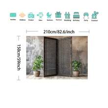 1 块乡村木质和金属房间隔断场景摄影背景布，用作卧室装饰、家庭聚会和摄影工作室道具的多功能室内背景 - 无需电源，非常适合婚礼、生日、周年纪念日、情人节、七月四日、房间装饰、2D 平面图、非多层或真实模型 - 彩色 - 查看 3