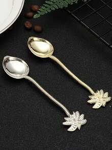 Tropical Coconut Palm Teaspoon Coffee Stirring Spoons - Golden Metal Souvenir With Palm Leaf Design, Ideal For Dining Bar Decor, Bar Accessories Tropical Theme Decor Durable Metal Spoons, Coffee Bar Accessories Long Handle Coffee Spoon, Iced Tea Spoon, Ice Cream Spoon, Stirring Spoon, Dessert Scoop, Coffee Scoop, Ice Cream Spoon, Mixing Scoop, Hotel, Restaurant, Public Jam Spoon, Tableware School Supplies,Back To School,Valentine Day/Valentines - Multicolor - View 4