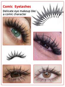 240 Stück Anime Spike Spitze Wimpern Fertig-Fächer Spitze Wimpern 0,07 D 8-15mm dunkel weich Manga Anime Wispy Spitze Laser Wimpernverlängerung Federform Flaum Flocke Wimpernhaare Brasilien Russland Volumen Wimpern