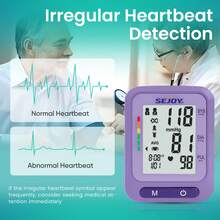 sejoy Automatic Wrist Blood Pressure Monitor BP Cuff Gauge Heart Rate Machine - Purple - View 9